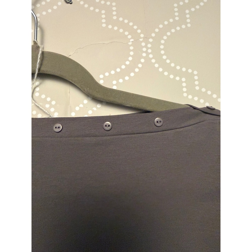 Edikted Long Sleeve Top Button Trim Boat Neck Brown Size S - Picture 4 of 10